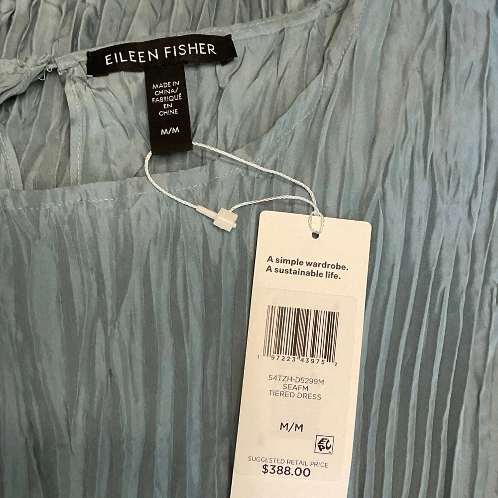 Eileen Fisher Dusty Blue Midi Dress - Picture 2 of 8
